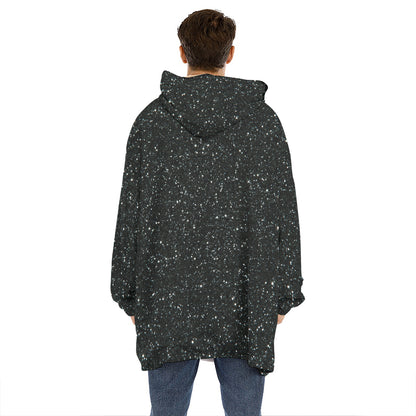 Black Glitter Artwork Print (NOT Real Glitter) Hoodie Blanket