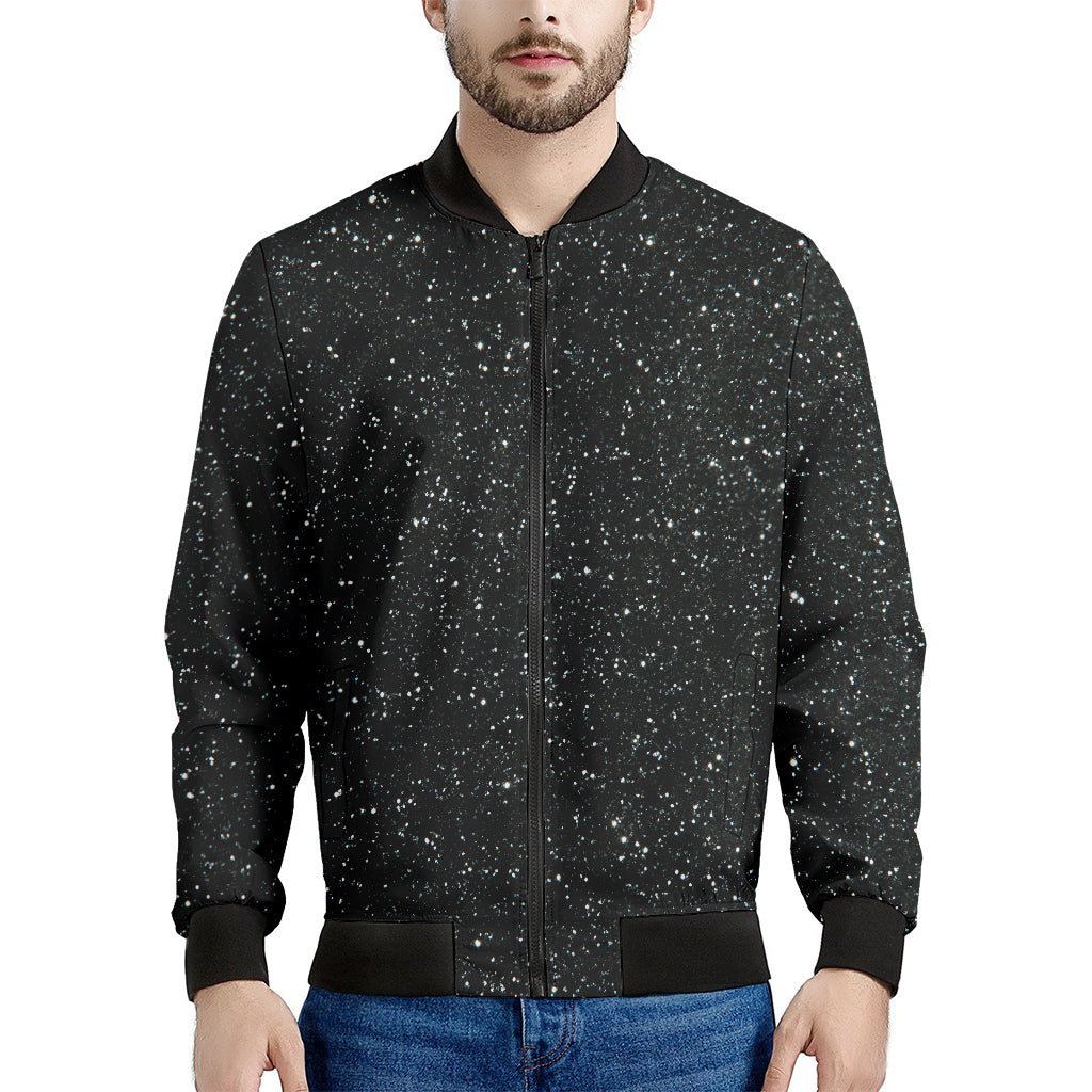Black Glitter Artwork Print (NOT Real Glitter) Men's Bomber Jacket
