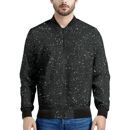 Black Glitter Artwork Print (NOT Real Glitter) Men's Bomber Jacket