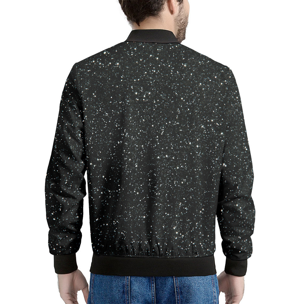 Black Glitter Artwork Print (NOT Real Glitter) Men's Bomber Jacket