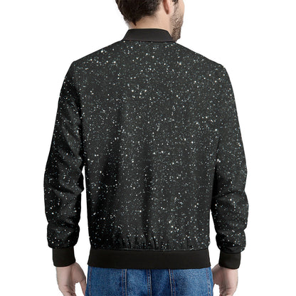 Black Glitter Artwork Print (NOT Real Glitter) Men's Bomber Jacket