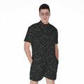 Black (NOT Real) Glitter Print Men's Romper