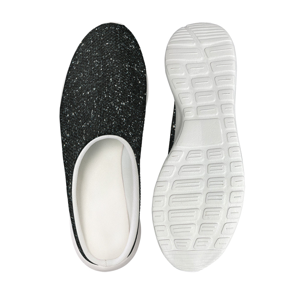 Black Glitter Artwork Print (NOT Real Glitter) Mesh Casual Shoes