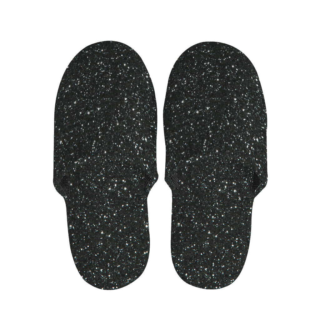 Black Glitter Artwork Print (NOT Real Glitter) Slippers