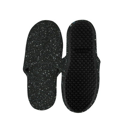 Black Glitter Artwork Print (NOT Real Glitter) Slippers