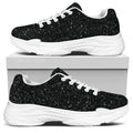 Black (NOT Real) Glitter Print White Chunky Shoes