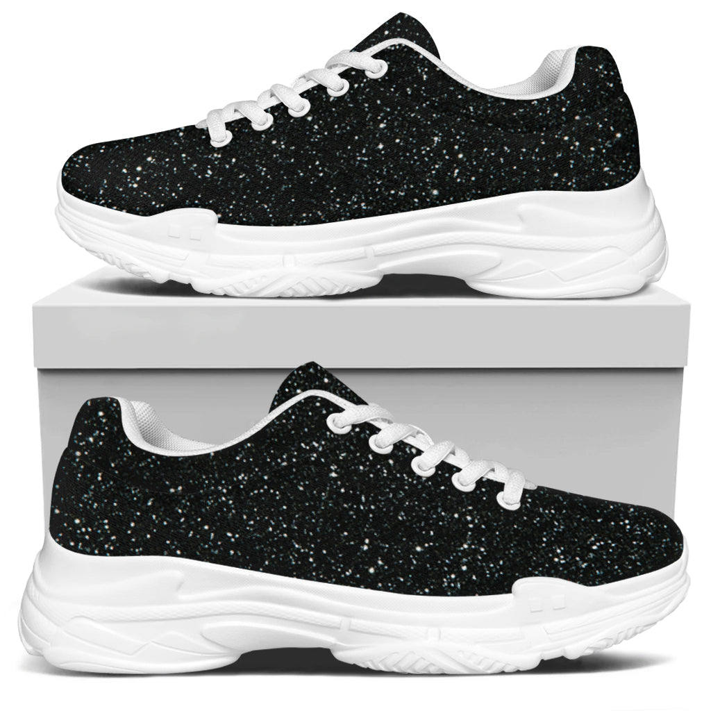 Black Glitter Artwork Print (NOT Real Glitter) White Chunky Shoes