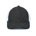 Black (NOT Real) Glitter Print White Mesh Trucker Hat
