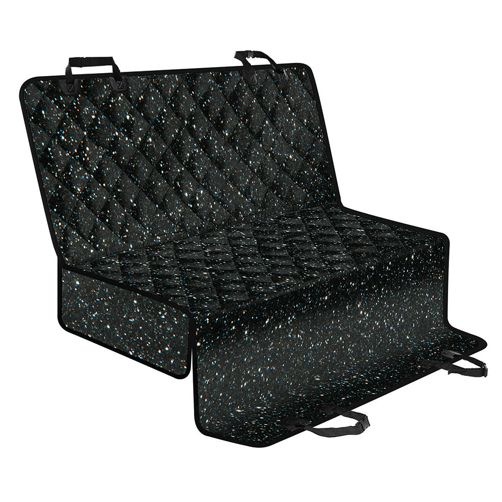 Black (NOT Real) Glitter Print Pet Car Back Seat Cover