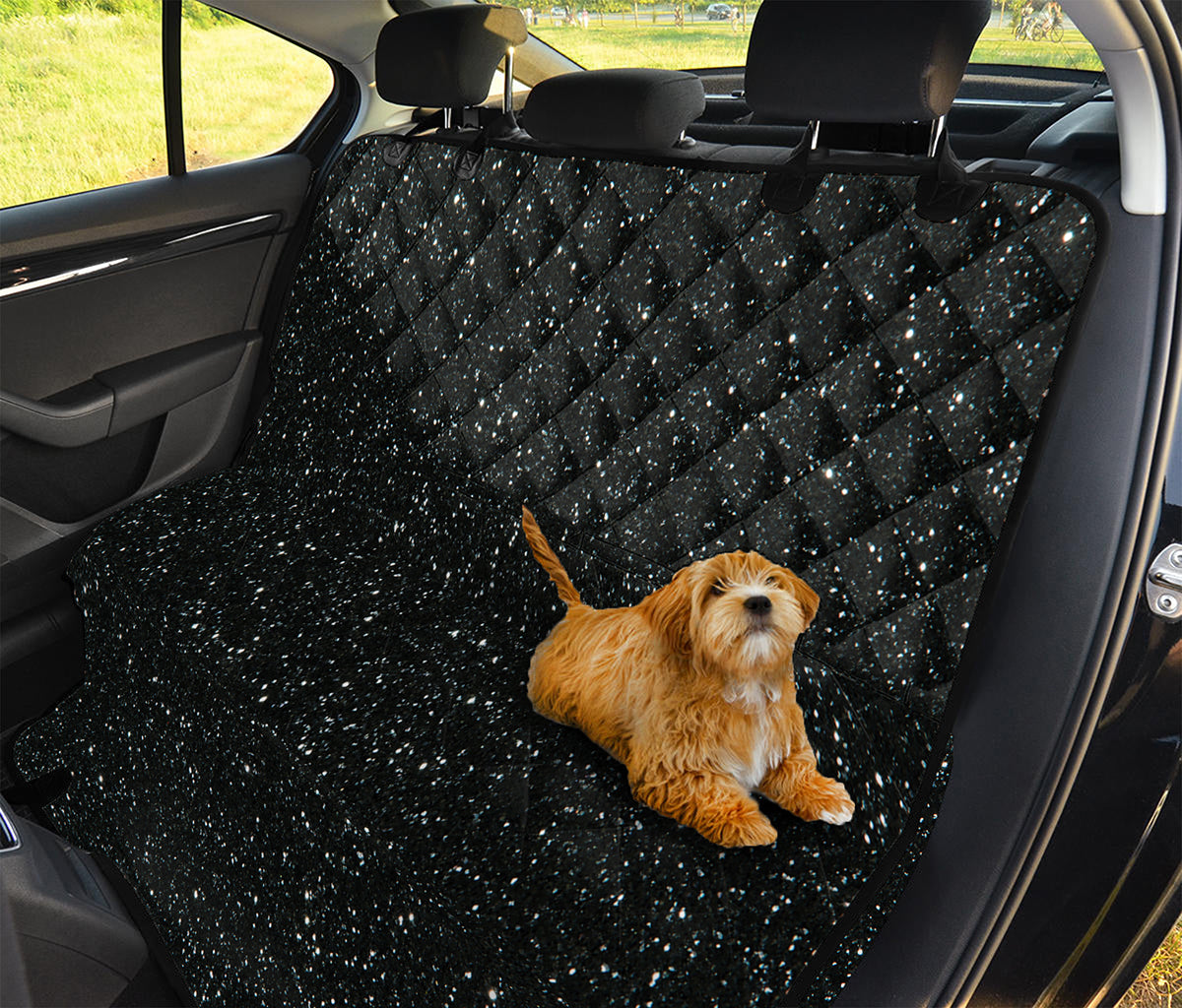 Black (NOT Real) Glitter Print Pet Car Back Seat Cover