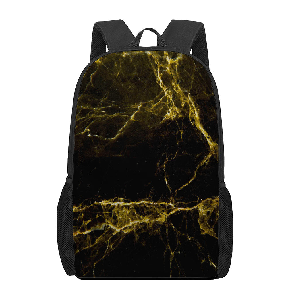 Black Gold Marble Print 17 Inch Backpack