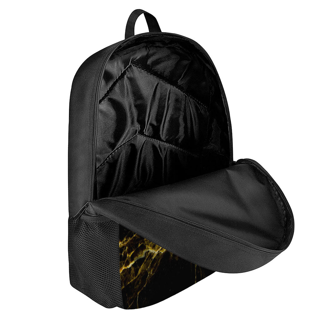 Black Gold Marble Print 17 Inch Backpack