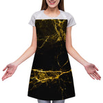 Black Gold Marble Print Adjustable Apron