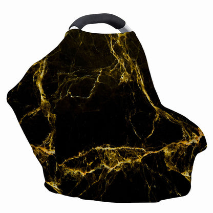 Black Gold Marble Print Baby Seat Cover