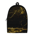 Black Gold Marble Print School Backpack