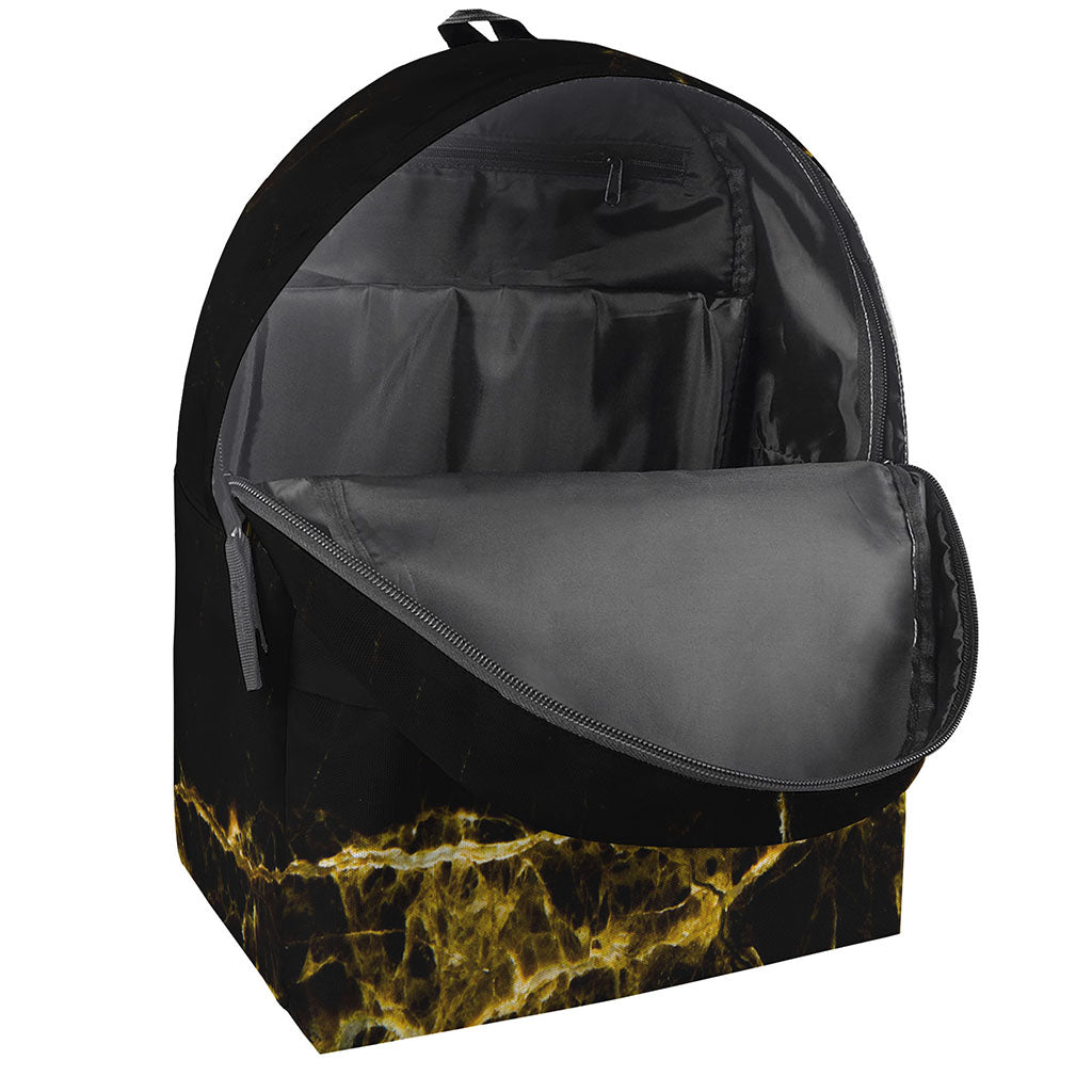 Black Gold Marble Print Backpack