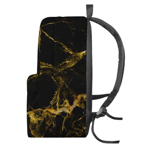 Black Gold Marble Print Backpack