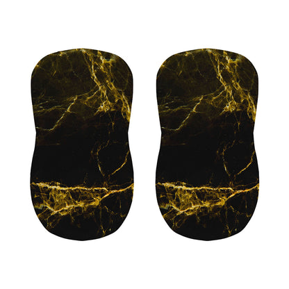 Black Gold Marble Print Bar Stool Covers