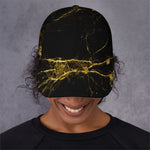 Black Gold Marble Print Baseball Cap