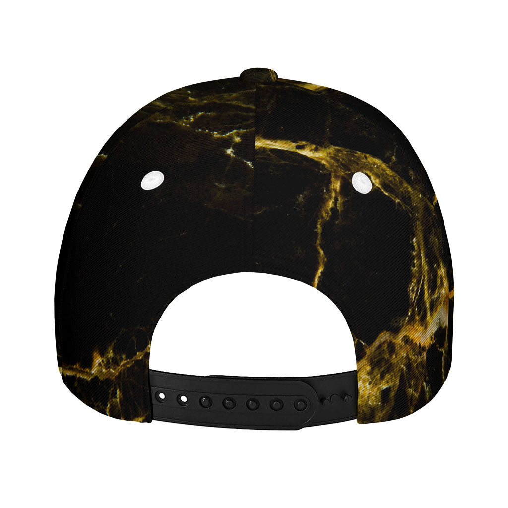 Black Gold Marble Print Baseball Cap