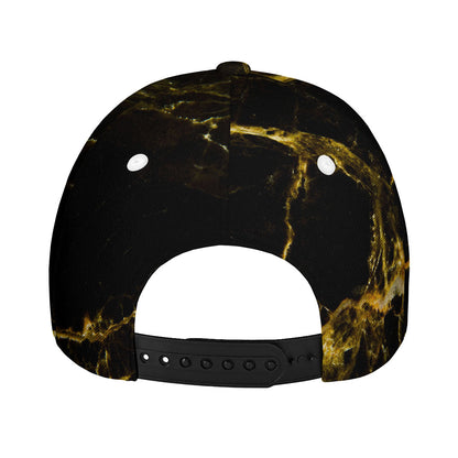 Black Gold Marble Print Baseball Cap