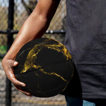 Black Gold Marble Print Basketball