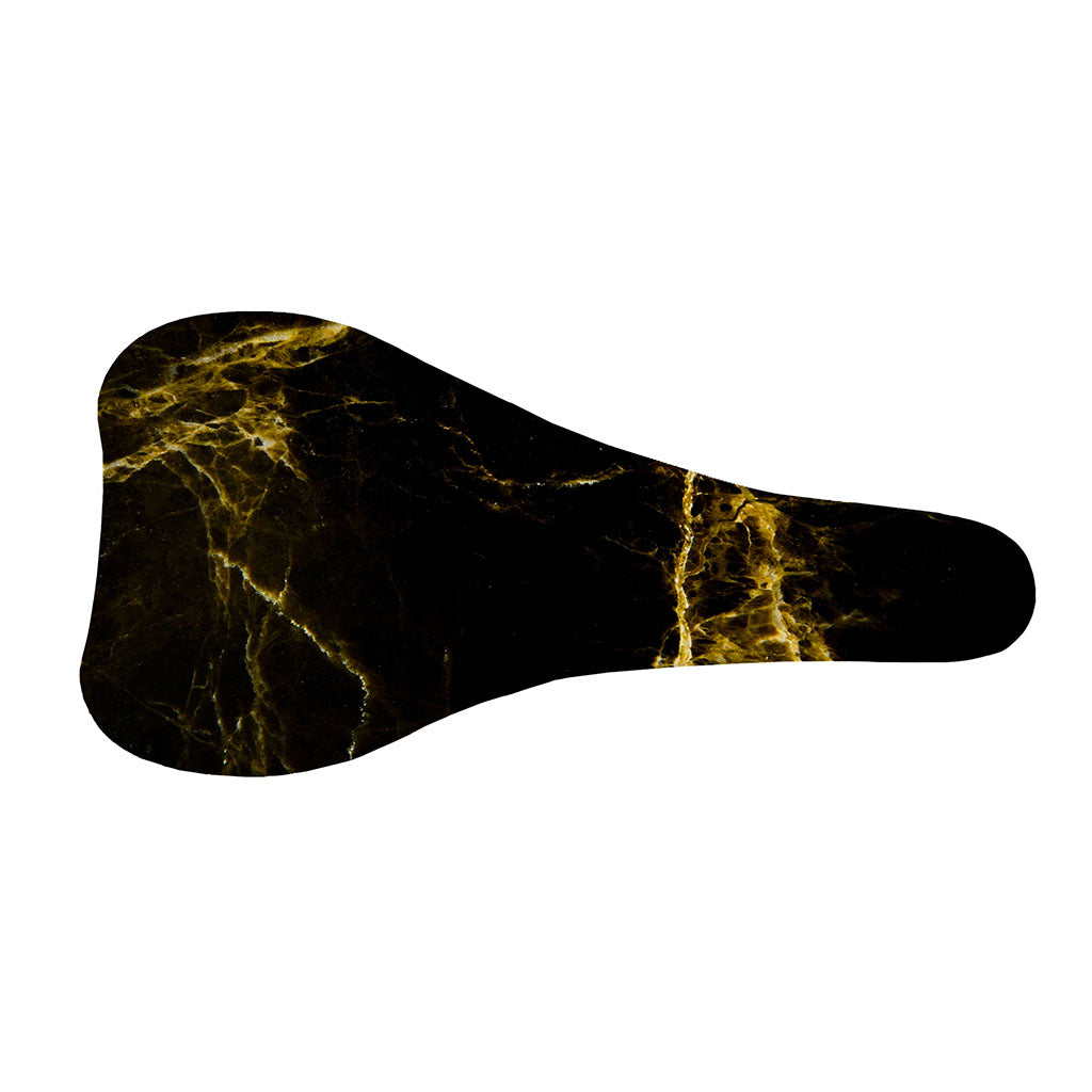 Black Gold Marble Print Bicycle Seat Cover