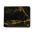 Black Gold Marble Print Bifold Wallet