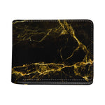 Black Gold Marble Print Bifold Wallet