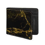 Black Gold Marble Print Bifold Wallet
