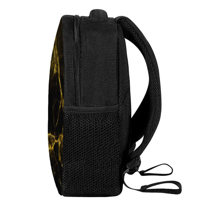Black Gold Marble Print Casual Backpack
