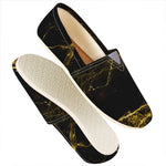 Black Gold Marble Print Casual Shoes