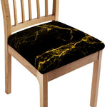 Black Gold Marble Print Chair Cushion Cover