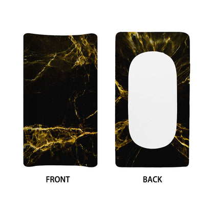 Black Gold Marble Print Changing Pad Cover