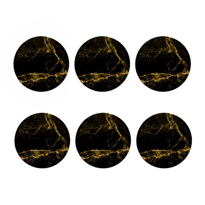 Black Gold Marble Print Coaster Set