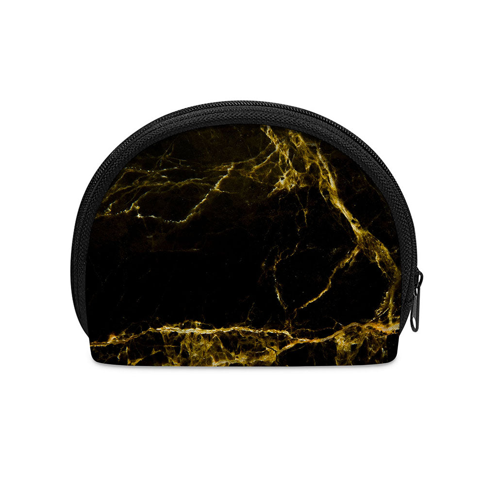 Black Gold Marble Print Coin Purse