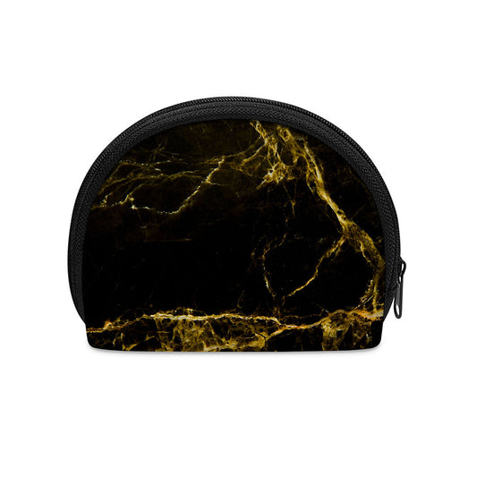 Black Gold Marble Print Coin Purse