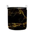 Black Gold Marble Print Collapsible Laundry Basket