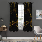 Black Gold Marble Print Curtain