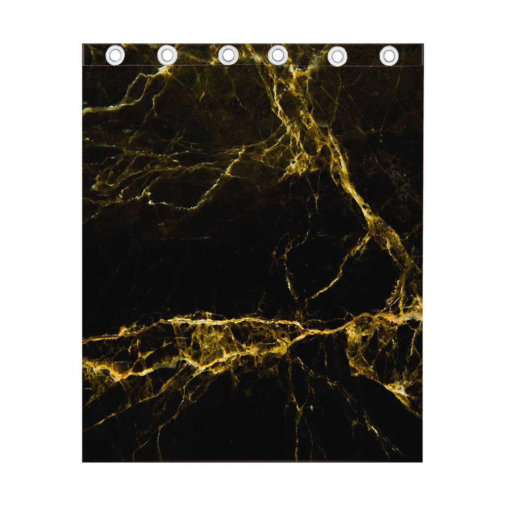 Black Gold Marble Print Curtain