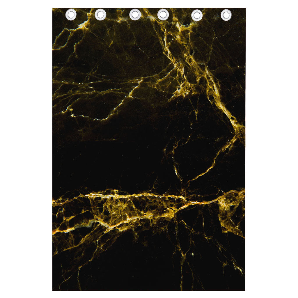 Black Gold Marble Print Curtain
