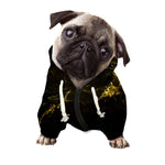 Black Gold Marble Print Dog Zip Up Hoodie
