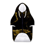 Black Gold Marble Print Dog Zip Up Hoodie