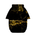 Black Gold Marble Print Dog Zip Up Hoodie