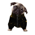 Black Gold Marble Print Dog Zip Up Jacket