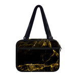 Black Gold Marble Print Double Strap Bible Bag