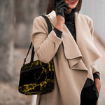 Black Gold Marble Print Double Strap Bible Bag