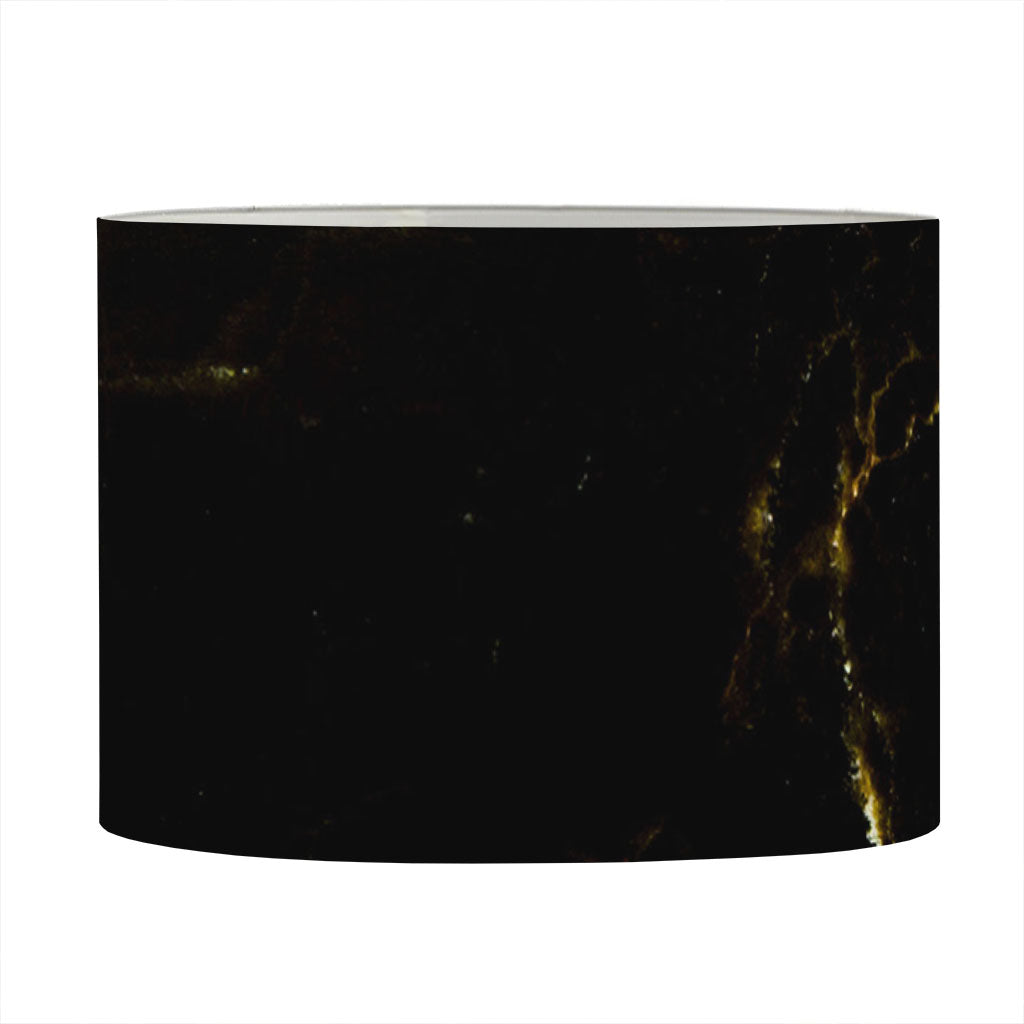 Black Gold Marble Print Drum Lamp Shade