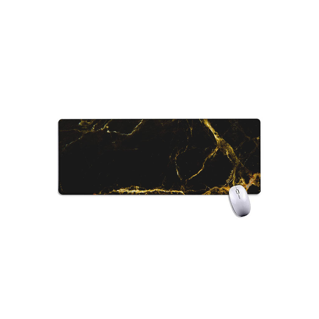Black Gold Marble Print Extended Mouse Pad