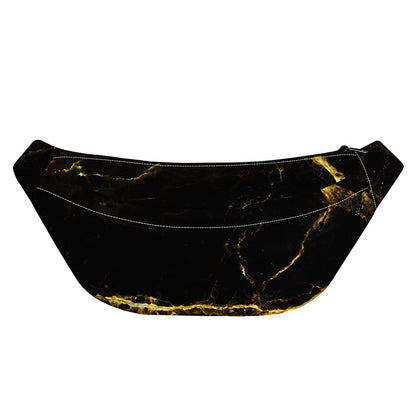 Black Gold Marble Print Fanny Pack